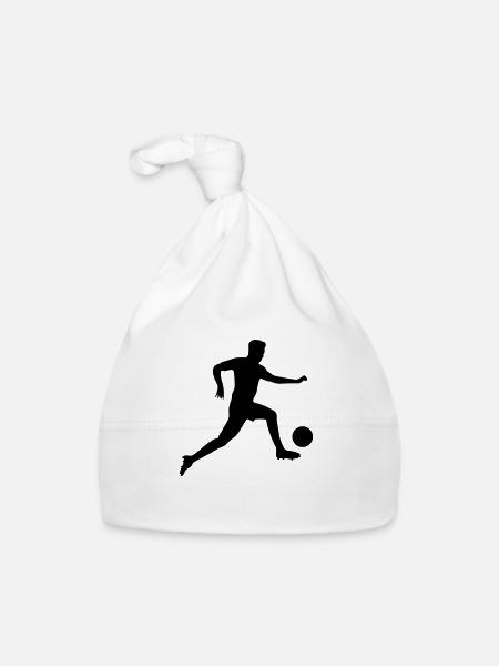 fussballer silhouette - Baby Bio-Mütze - Weiß - Vorne