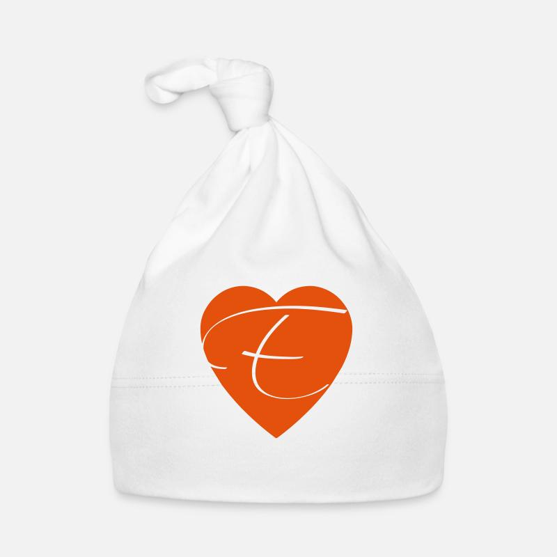 Coeur Saint Valentin avec la lettre E Bonnet bio Bébé