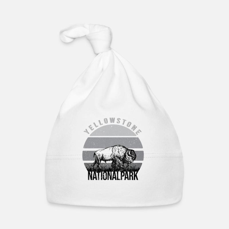 le parc national de Yellowstone - Bonnet bio Bébé - blanc