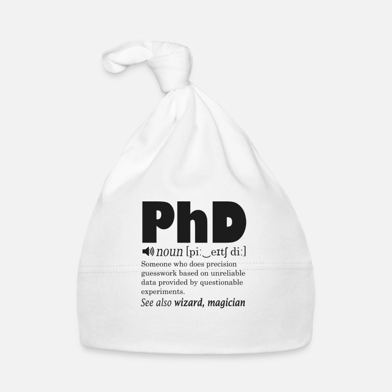 PhD - Organic Baby Cap - white