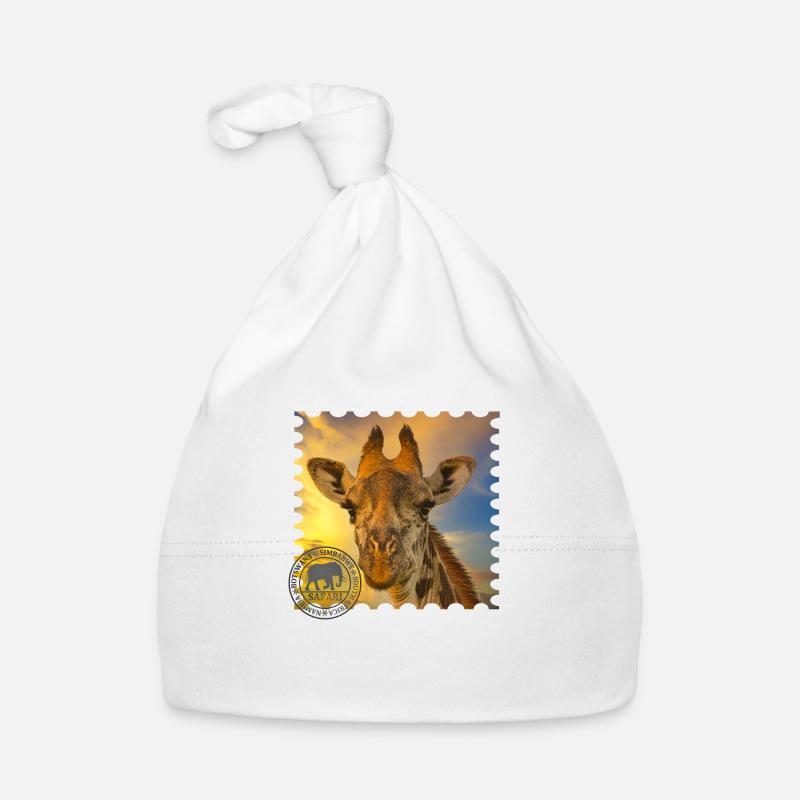 Girafe au Kenya Bonnet bio Bébé
