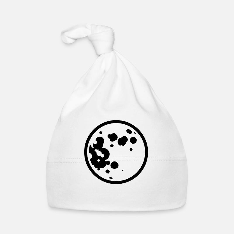 Full Moon1 - Organic Baby Cap - white