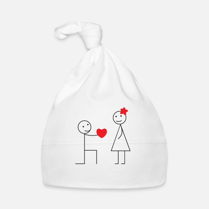 heart baton character Organic Baby Cap