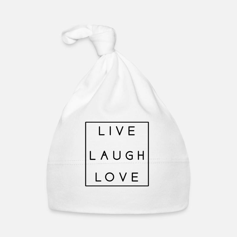 live laugh love Leben lachen Liebe Spruch Englisch Baby Bio-Mütze