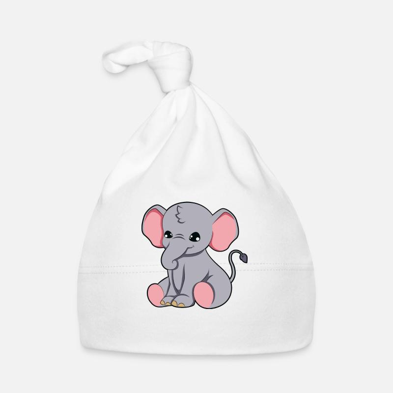 Elefant - Baby Bio-Mütze - Weiß