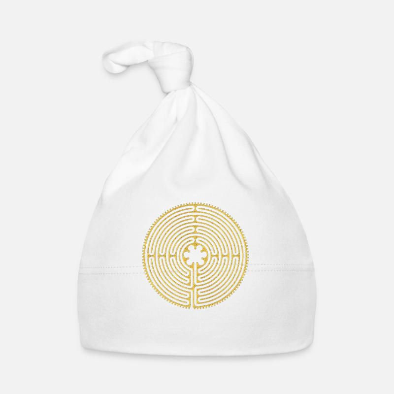 Chartres Labyrinthe Long Way 3 - Bonnet bio Bébé - blanc