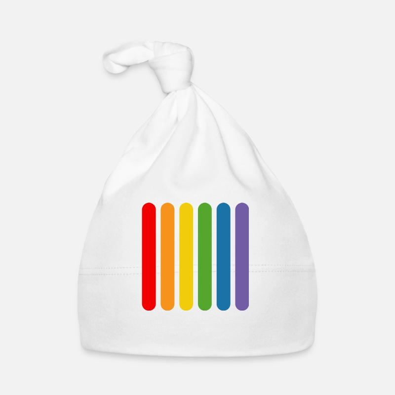 Regenbogen Staebchen Baby Bio-Mütze