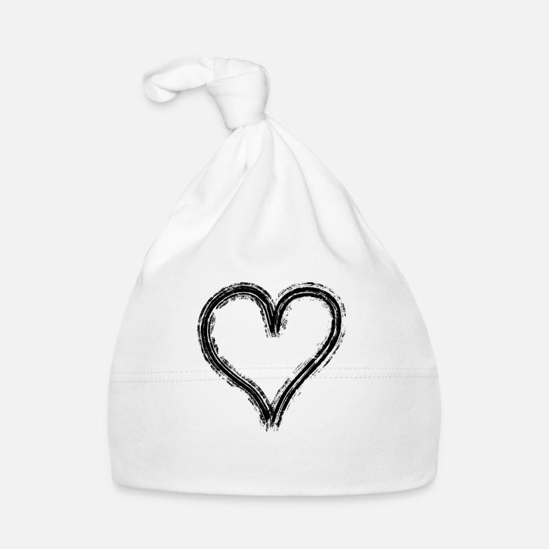 Graffiti coeur noir Bonnet bio Bébé