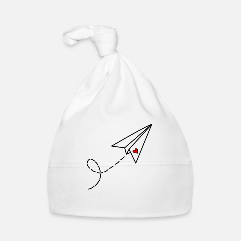 Papierflieger mit Herz Baby Bio-Mütze