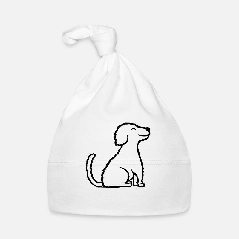 Brave chien assis et heureux Bonnet bio Bébé