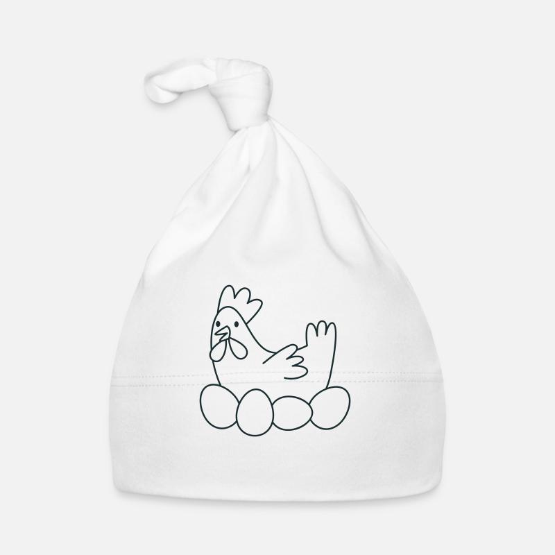Chicken chook with eggs Organic Baby Cap