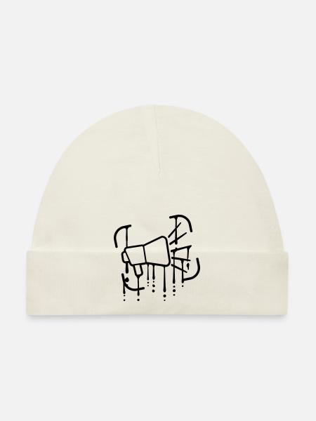 Graffiti Drops Symbole Megafon - Bonnet bio Bébé - blanc - Devant