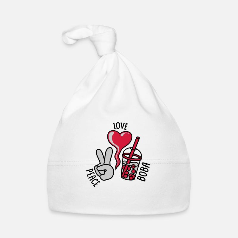 Motto Pace Amore Boba Cappellino ecologico per neonato