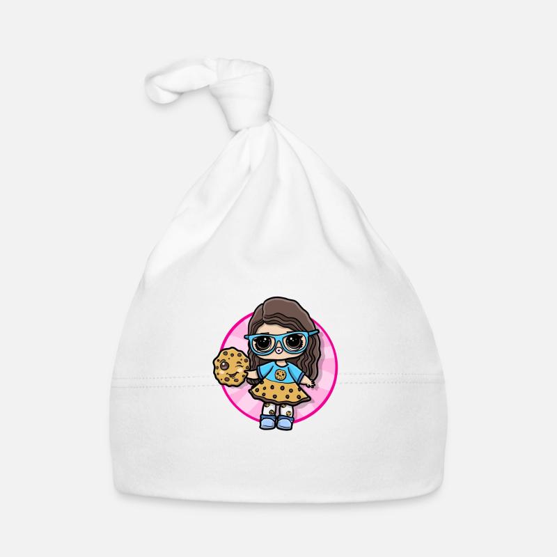 Mädchen mit Keks Baby Bio-Mütze