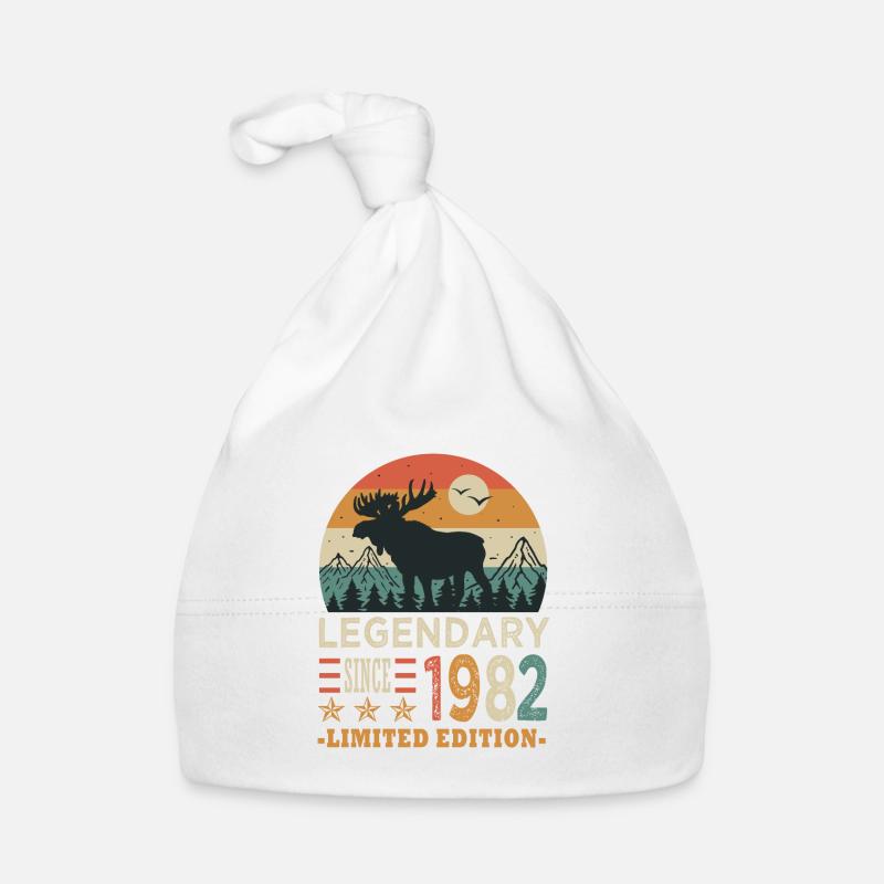 1982 legendary anniversaire né en 1982 - Bonnet bio Bébé - blanc
