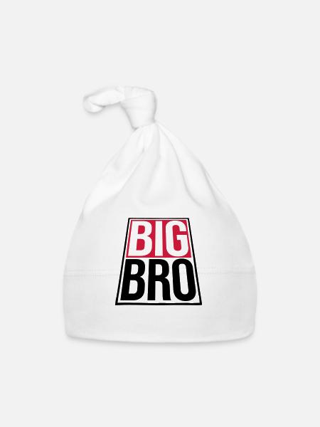 Frères et sœurs Big Bro Logo - Bonnet bio Bébé - blanc - Devant