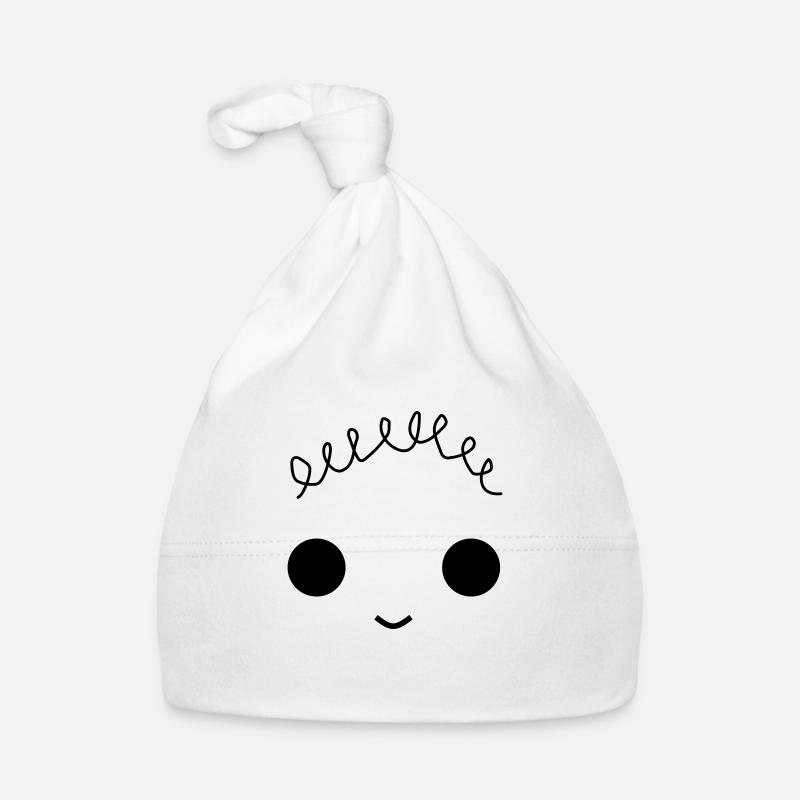 Cute face with curly hair Baby Bio-Mütze