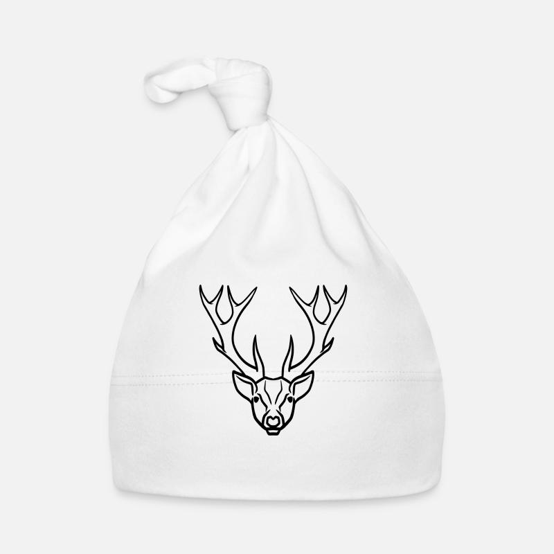 Deer head symbol black Organic Baby Cap