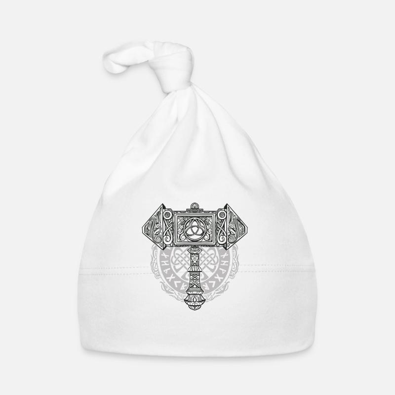 Wikinger Symbol Nordisch Thor Raben Hammer Mjölnir Baby Bio-Mütze