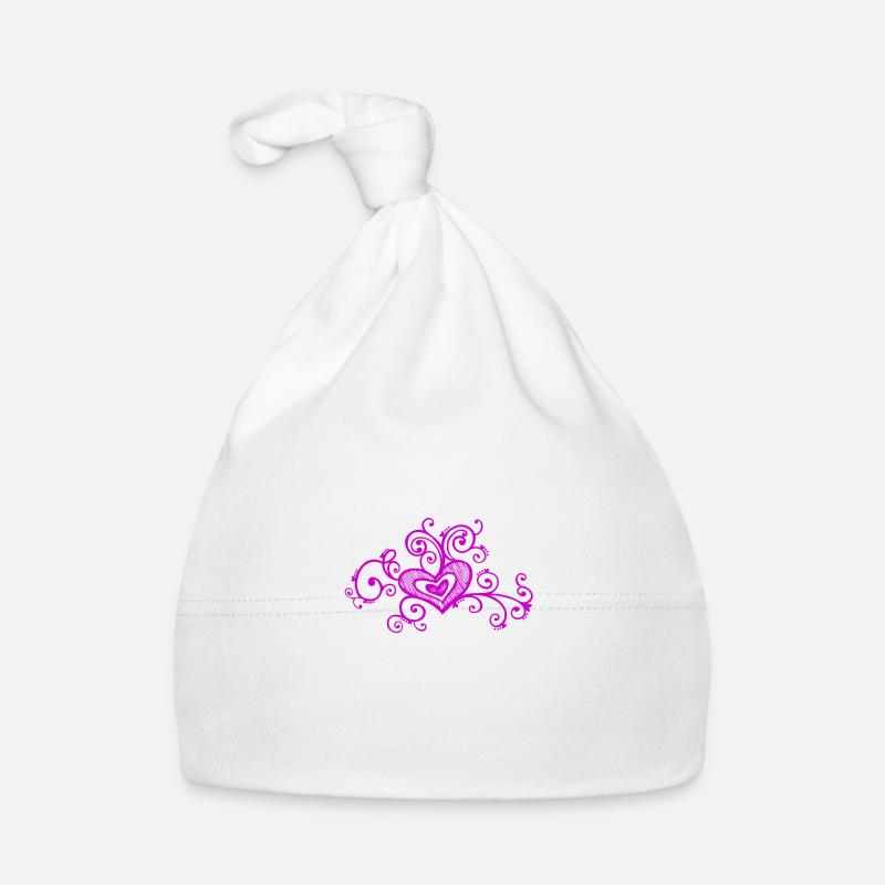 Abstract floral vector heart love Organic Baby Cap