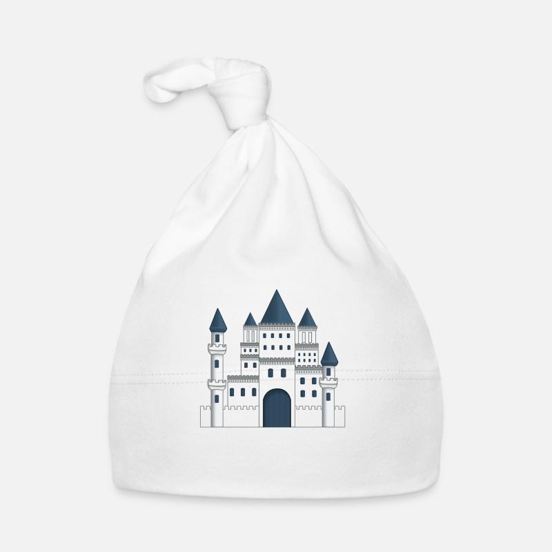 Chateau de prince et princesse bleu et blanc Bonnet bio Bébé