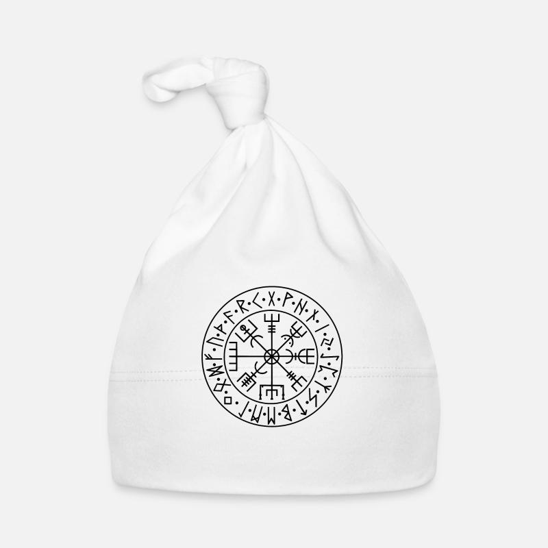 Runa, antico segno gotico - Cappellino ecologico per neonato - bianco