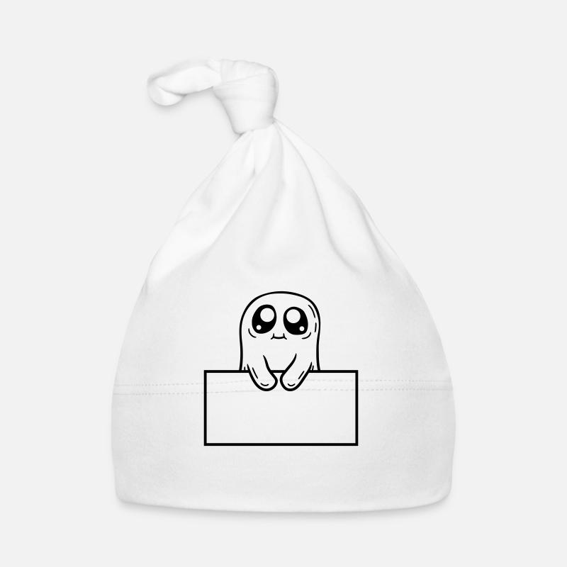 Cartoon Ghost Shows Shield Organic Baby Cap