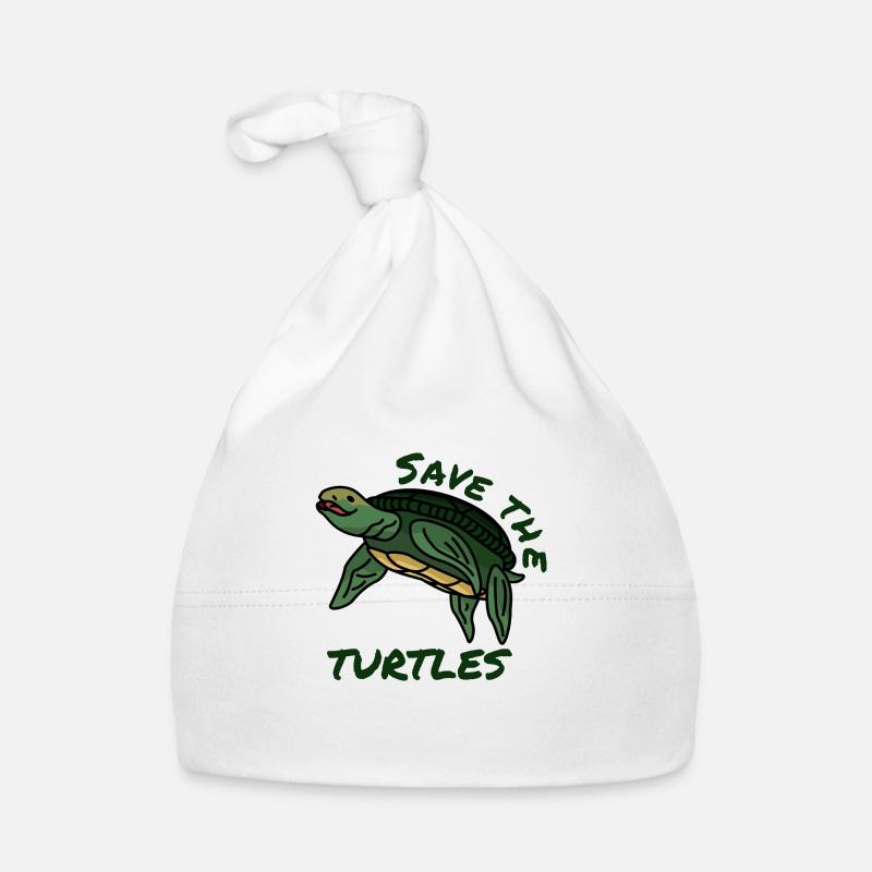 Rettet die Schildkröten Hilf Spruch Umwelt Plastik Baby Bio-Mütze