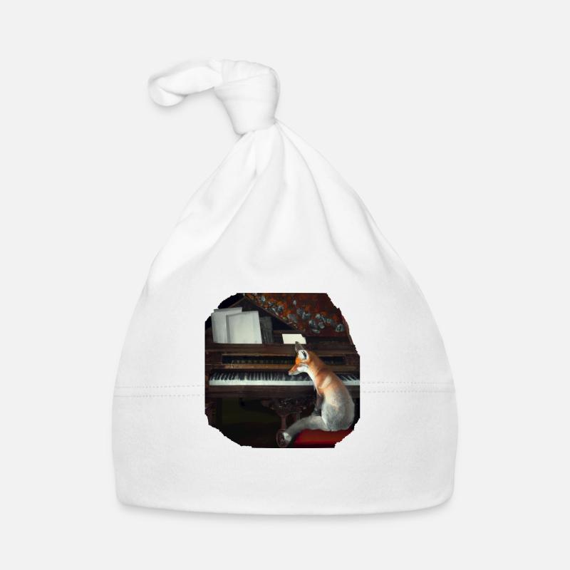 Fox at the piano Organic Baby Cap