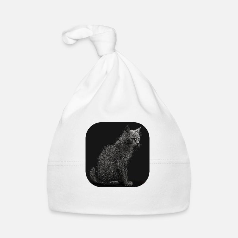 Cat - Organic Baby Cap - white