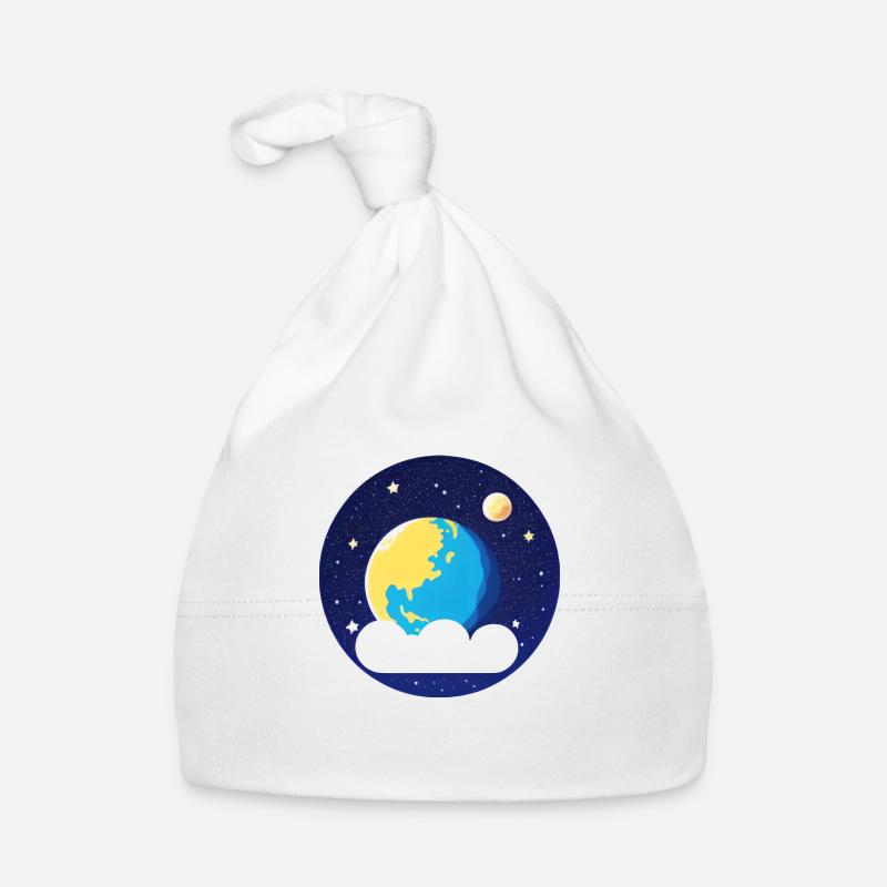 Mignon dessin animé représentation de la planète Terre 6 Bonnet bio Bébé