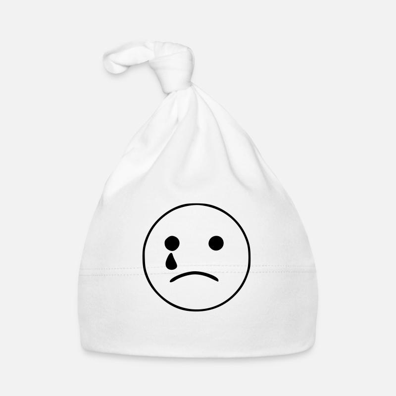 Emoji sketch cry black Organic Baby Cap
