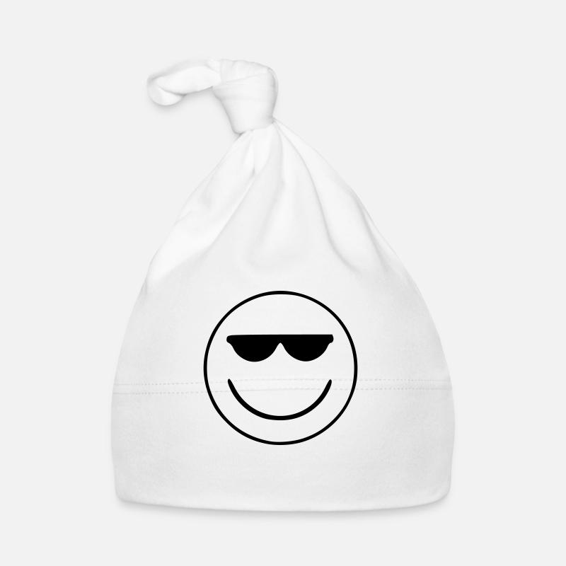 Emoji Skizze cool schwarz Baby Bio-Mütze