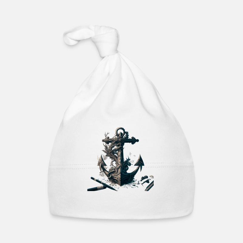 Cool, ancre maritime dans le look de navire Bonnet bio Bébé