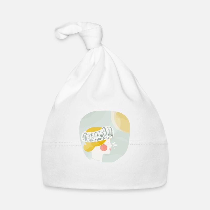 Soleil de printemps - Bonnet bio Bébé - blanc