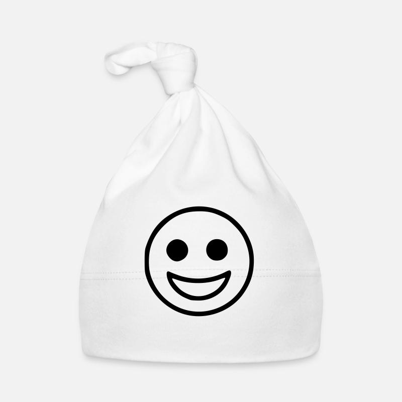 Emoji Skizze glücklich schwarz Organic Baby Cap