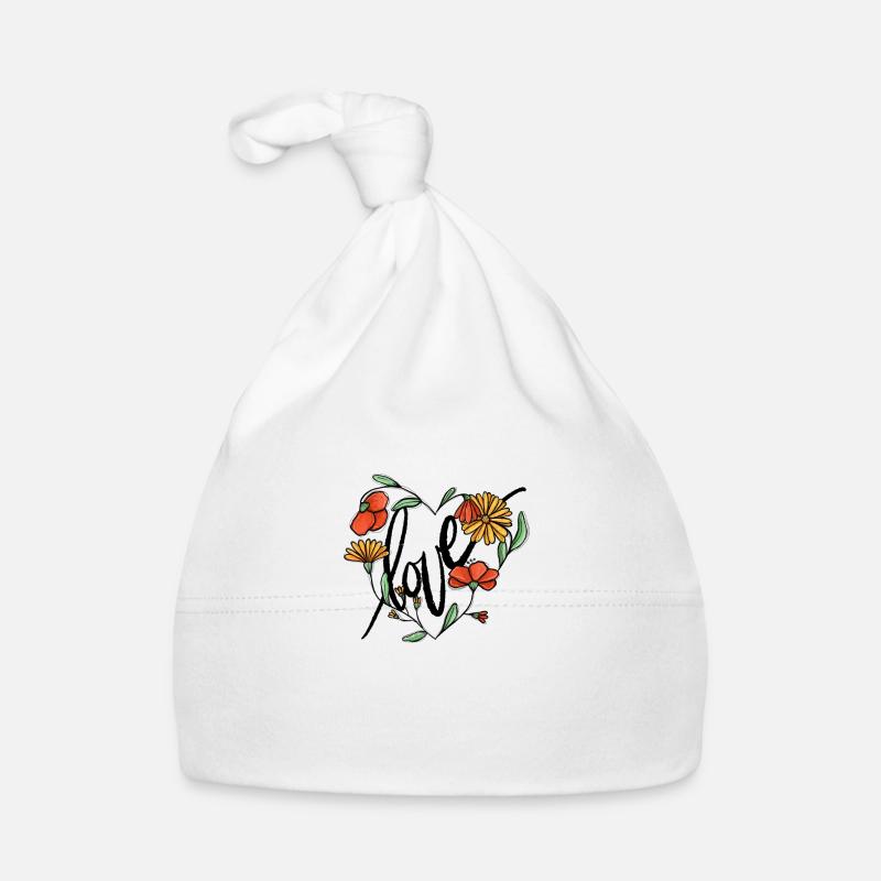 Amour du cœur des fleurs Bonnet bio Bébé