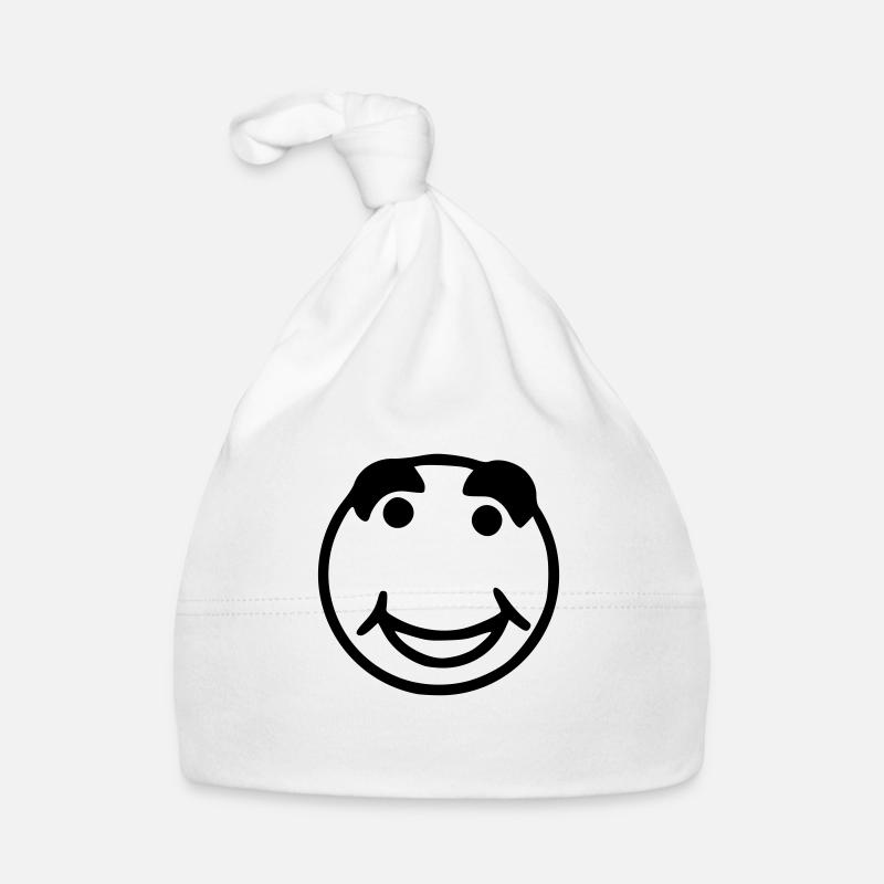 Emoji Skizze glücklich schwarz Baby Bio-Mütze