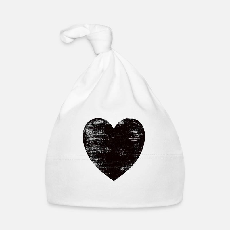 Schwarzes Herz Baby Bio-Mütze
