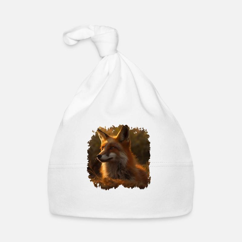 Le renard est considéré comme intelligent et rusé - Bonnet bio Bébé - blanc