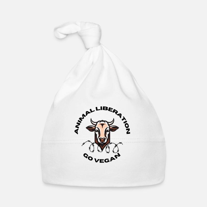 Animal Liberation, devenez végétalien - Bonnet bio Bébé - blanc
