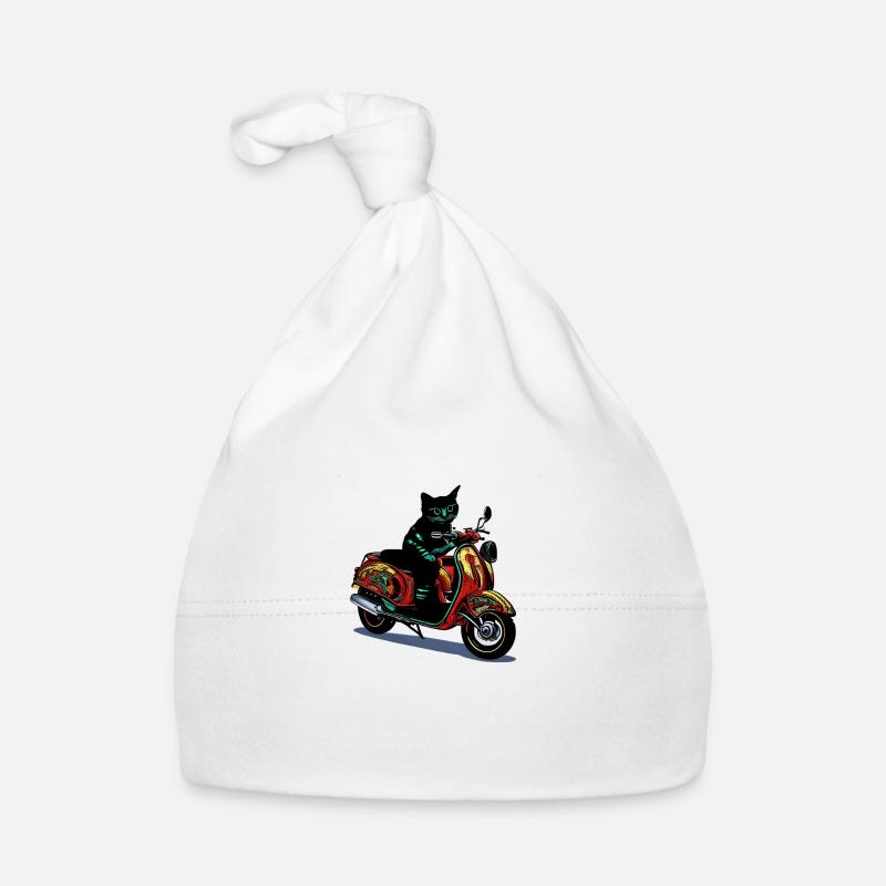 Motorcycle Cat Organic Baby Cap