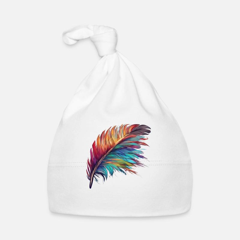 Feather clorful Organic Baby Cap