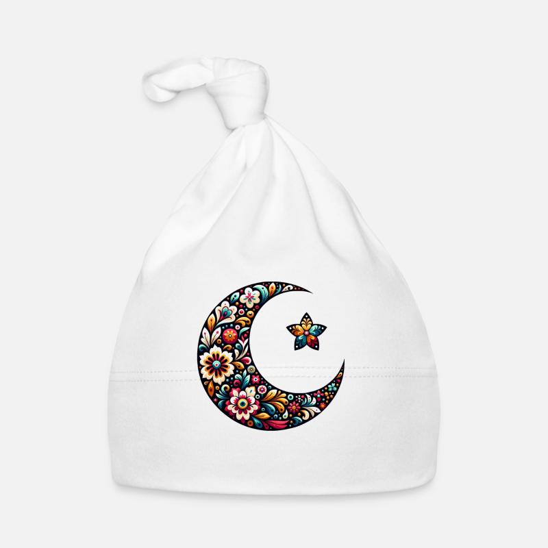 lune florale colorée inspiré d'art russe Bonnet bio Bébé
