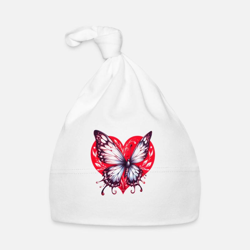 Schmetterlingsherz Baby Bio-Mütze
