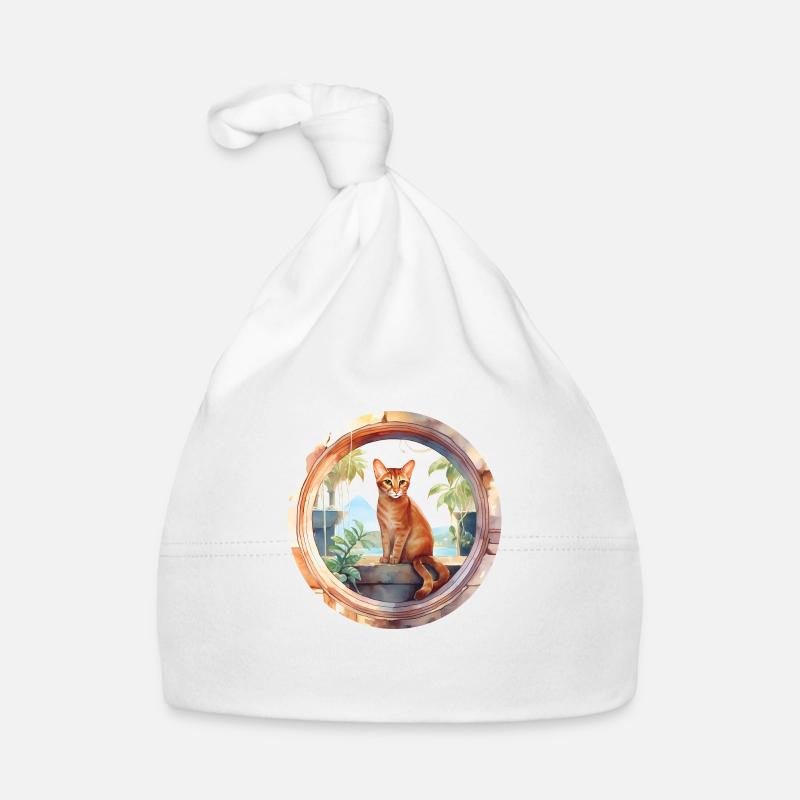 Abessinische Katze Boho Elemente, Liebeskatzen Baby Bio-Mütze
