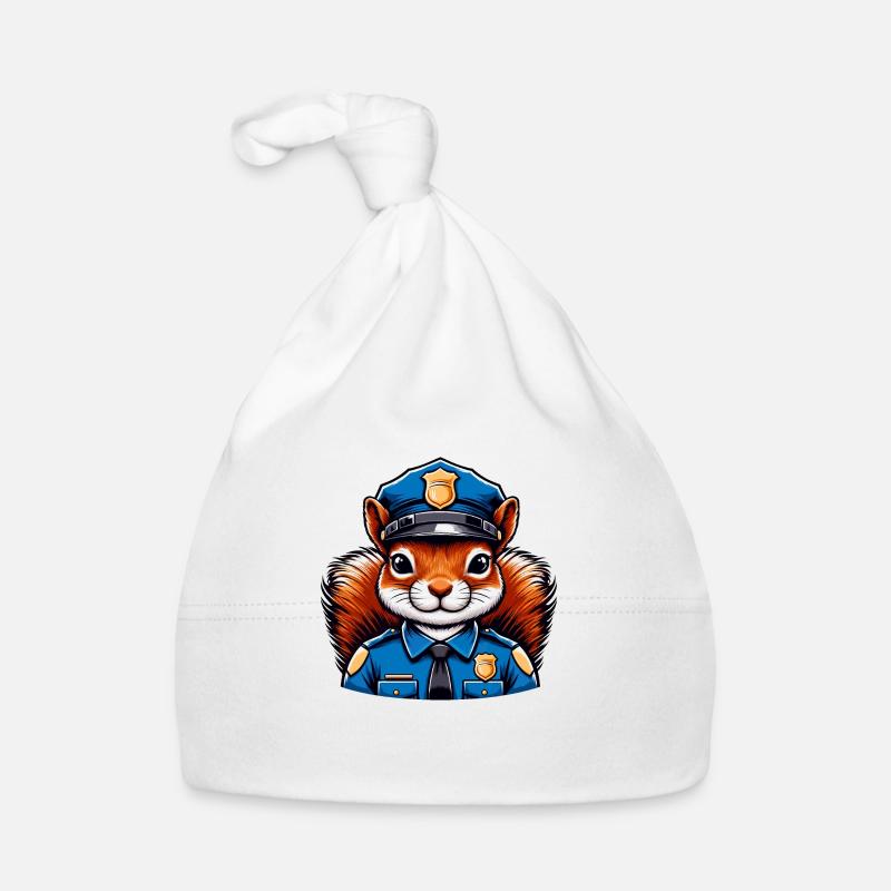 Officer Squirrel Organic Baby Cap