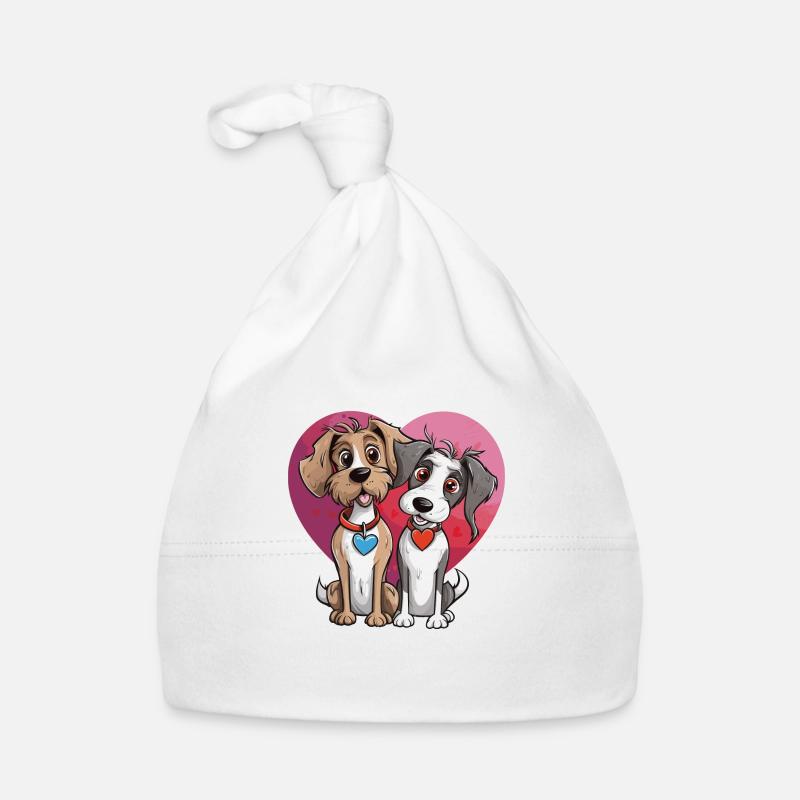 Valentine Dog Couple Hunde Pärchen Baby Bio-Mütze
