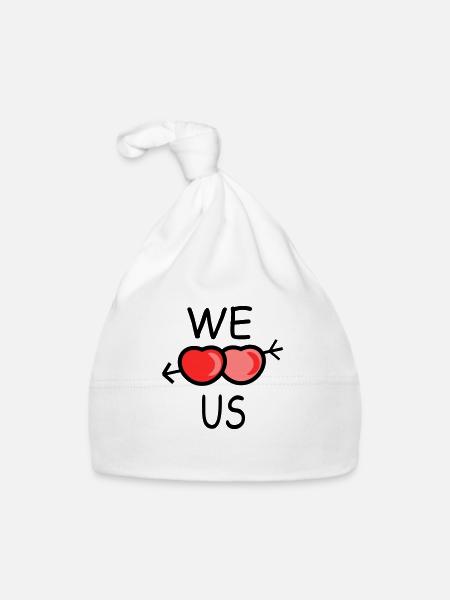 We love us - Organic Baby Cap - white - Front
