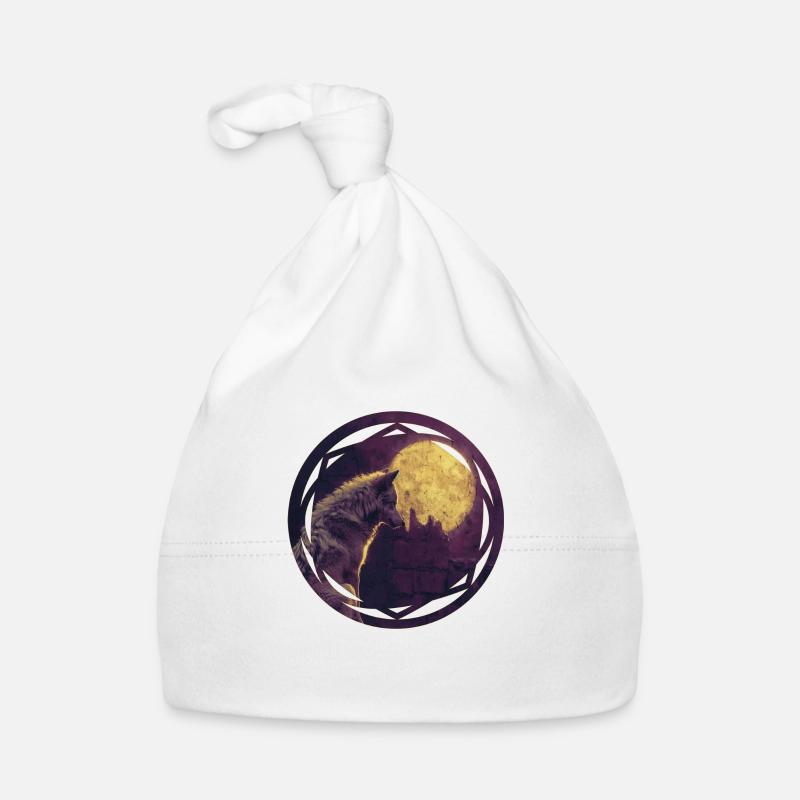 Wolf and the Celtic Moon Organic Baby Cap